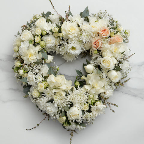 White Heart Wreath