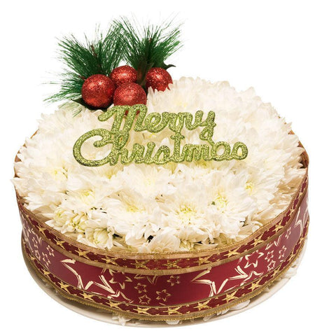 Fresh Christmas Flower Cake